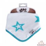   Xkko Bambusz Nyálkendő Patentos - Türkiz Csillagok Bmbbnd036